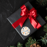 Christmas Gift Stickers - Round -  Colourful Xmas Ornaments