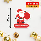 Personalised Christmas Sticker - Die Cut - Santa