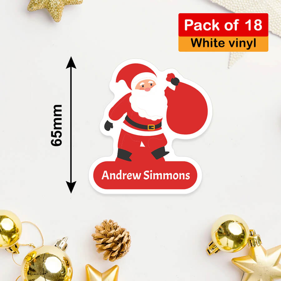 Personalised Christmas Sticker - Die Cut - Santa