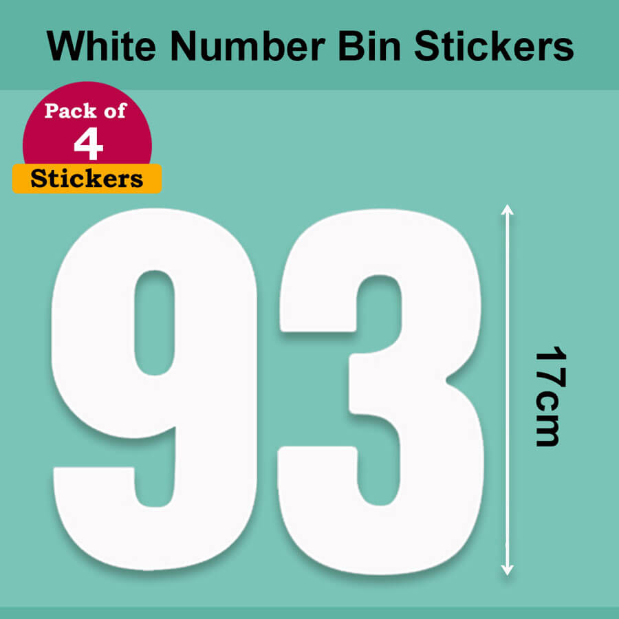 White Wheelie Bin Labels