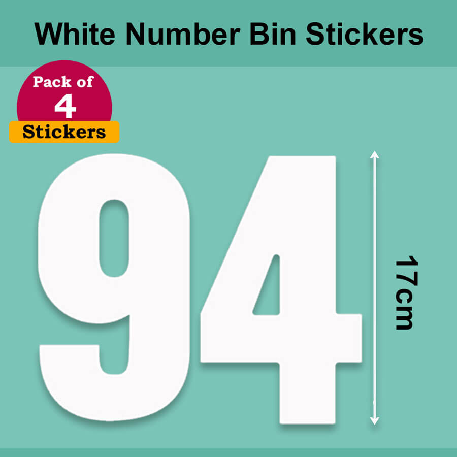 White Wheelie Bin Labels