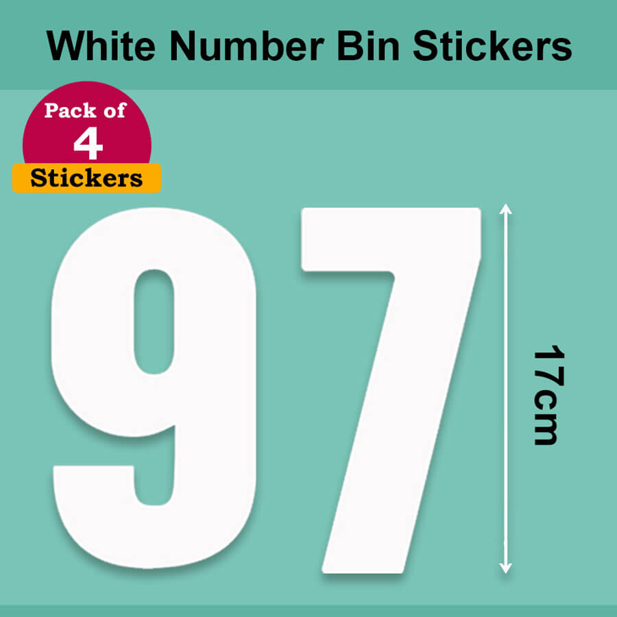White Wheelie Bin Labels