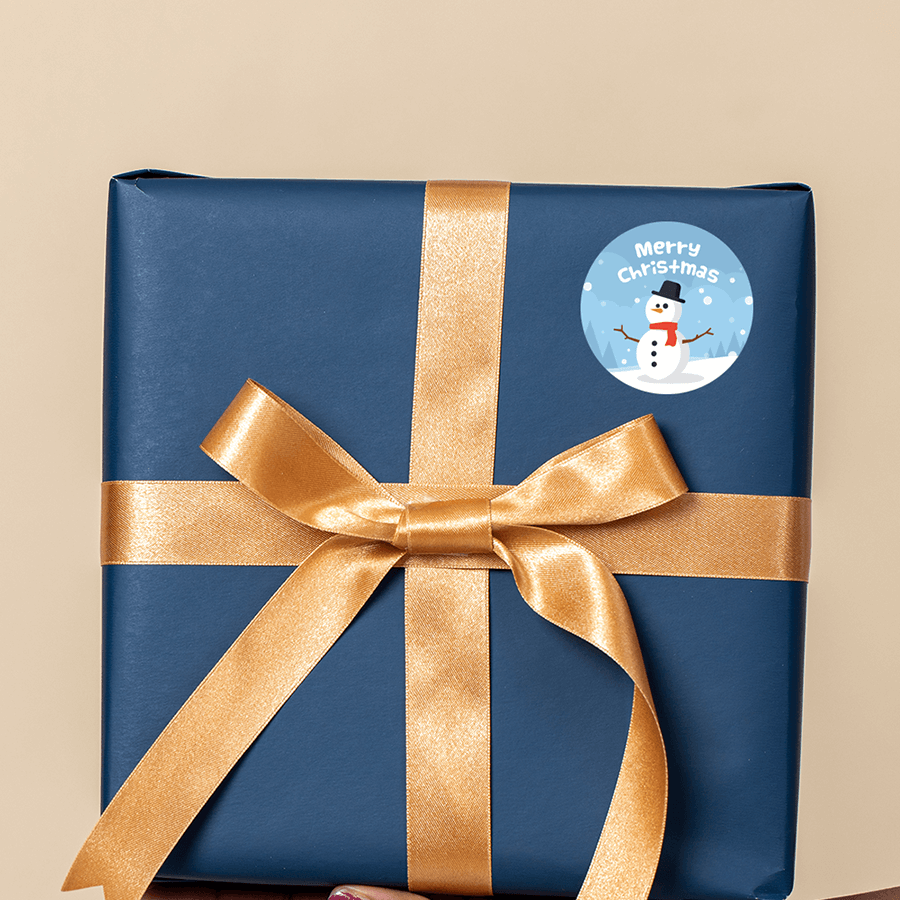 Cute snowman Christmas stickers for cards