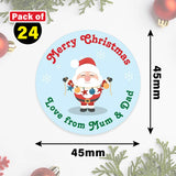 Personalised Christmas Sticker - Round - Santa