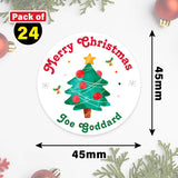 Personalised Christmas Sticker - Round - Tree