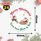 Personalised Christmas Sticker - Round - Santa Sleigh