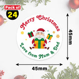 Personalised Christmas Sticker - Round - Santa Gift Labels