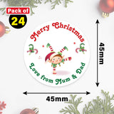 Personalised Christmas Sticker - Round -Elf
