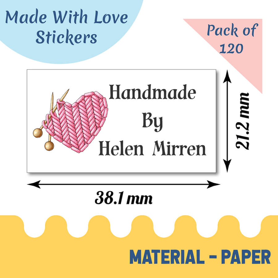 Personalised Handmade Product Tags and Stickers