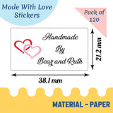 Custom Handmade with Love Elegant Stickers