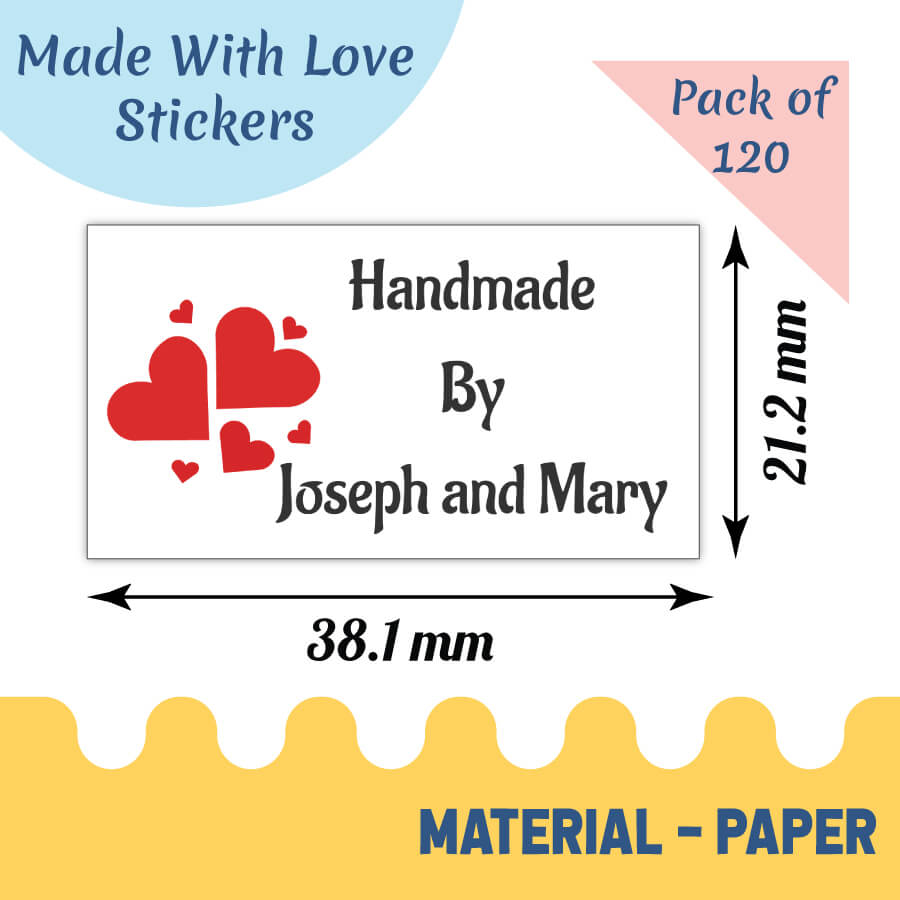 Custom Handmade with Love Elegant Stickers