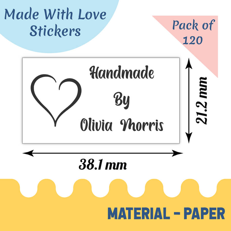Custom Handmade with Love Elegant Stickers