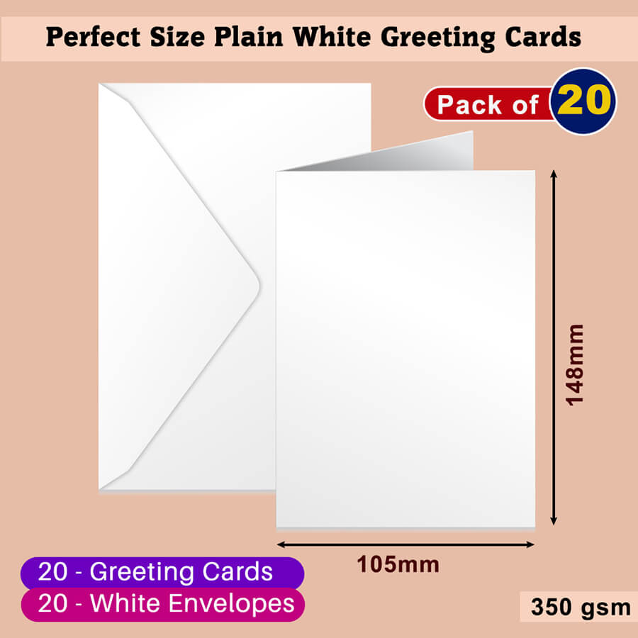 20-Pack A6 Blank Cards - Versatile Stationery for Every Occasion