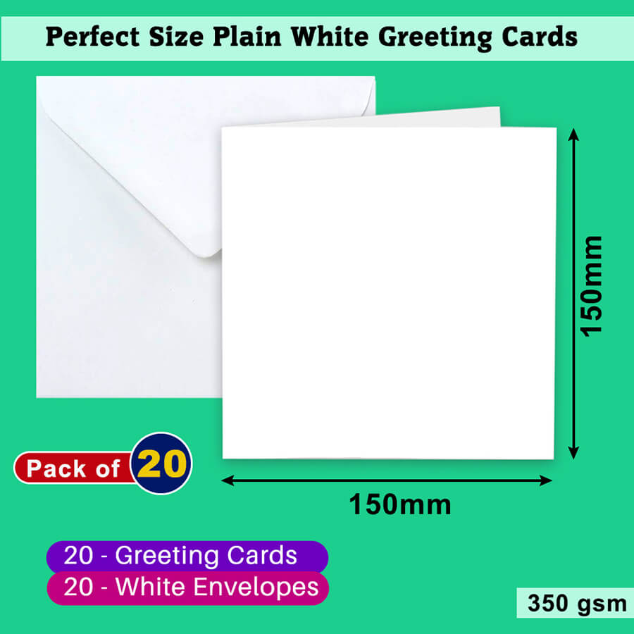 Plain White Uncoated Greeting Card with Envelopes