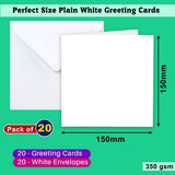 Plain White Uncoated Greeting Card with Envelopes