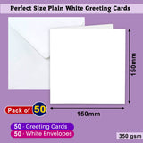 Plain White Uncoated Greeting Card with Envelopes