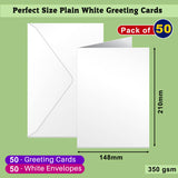 A5 Plain White Greeting Card with Envelopes
