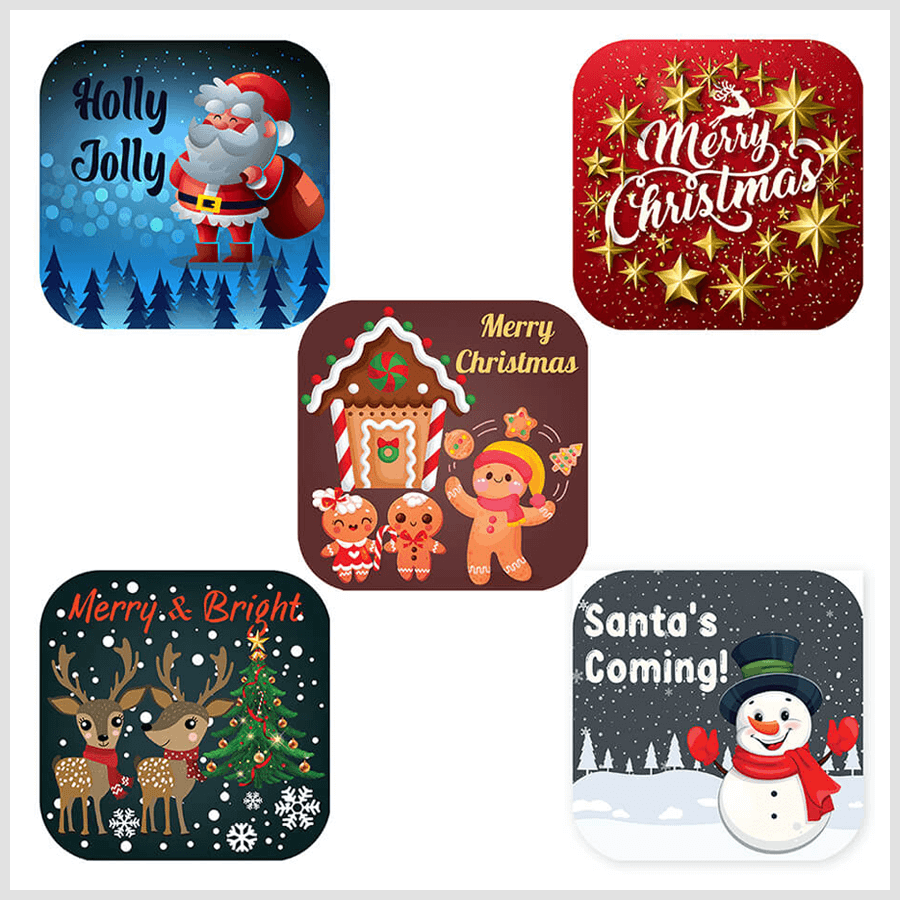 Holiday-themed Christmas stickers