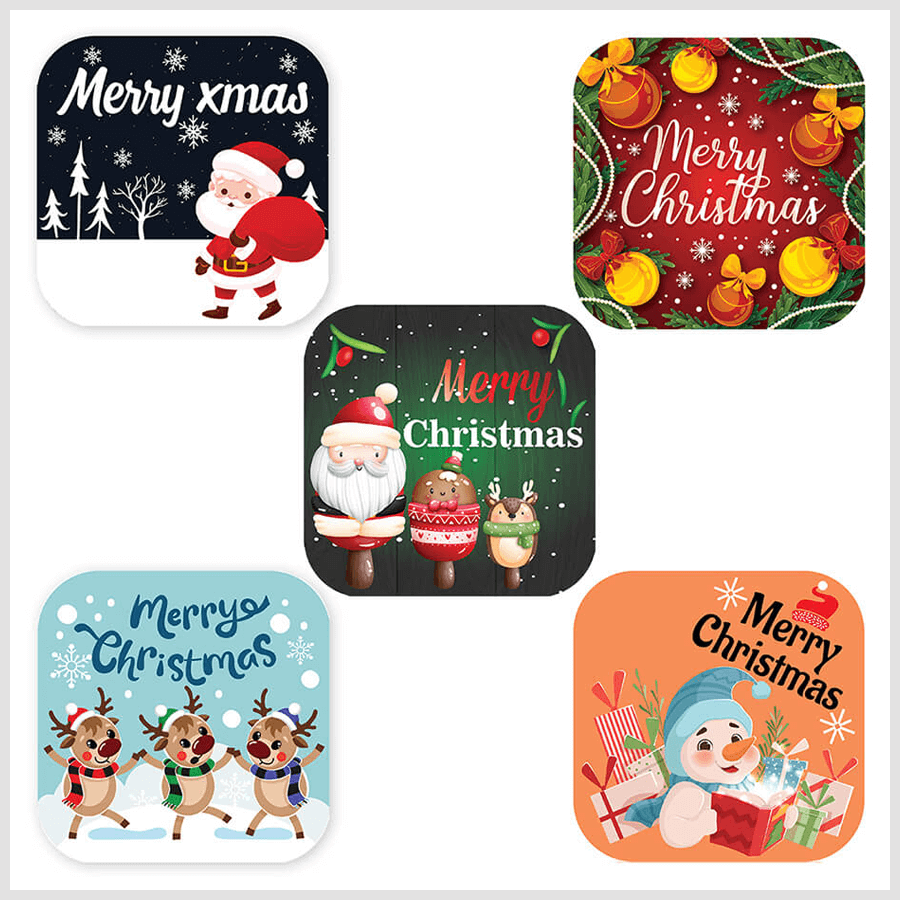 Christmas wrapping stickers