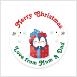 Editable Penguin Christmas Stickers