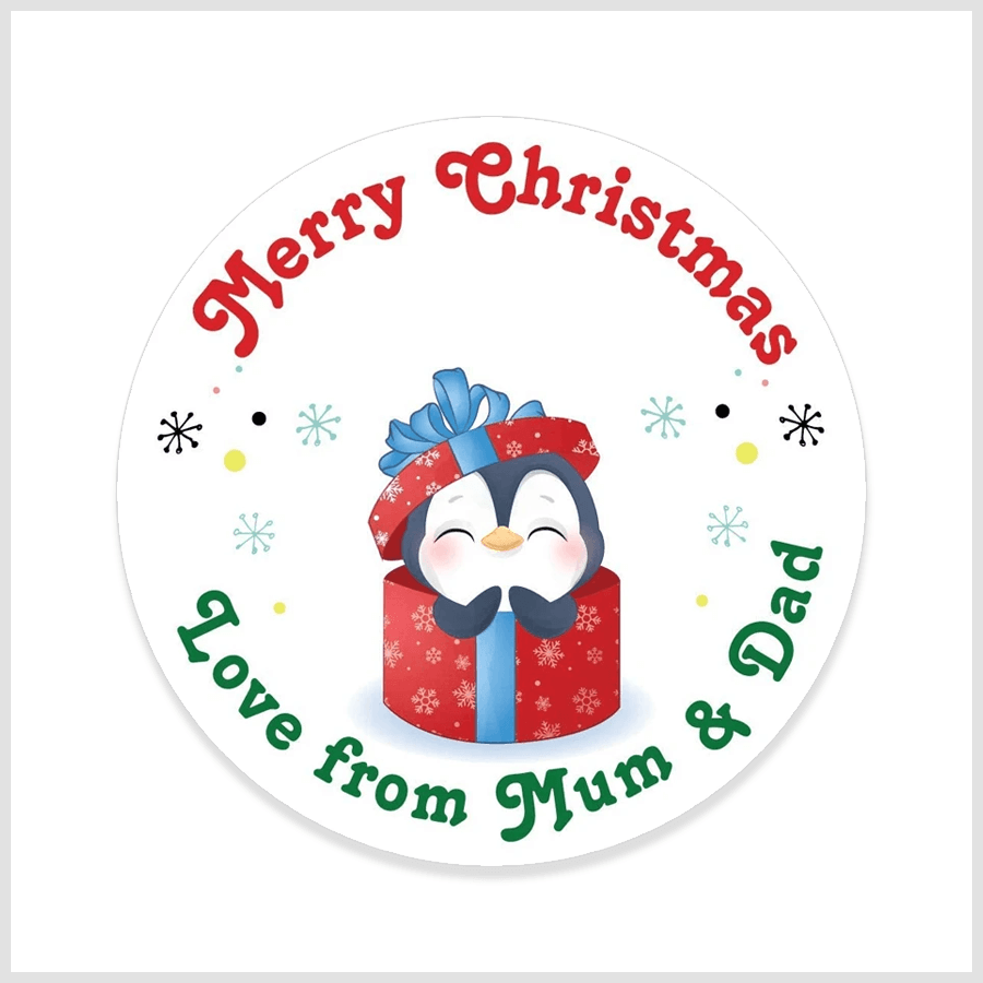 Editable Penguin Christmas Stickers