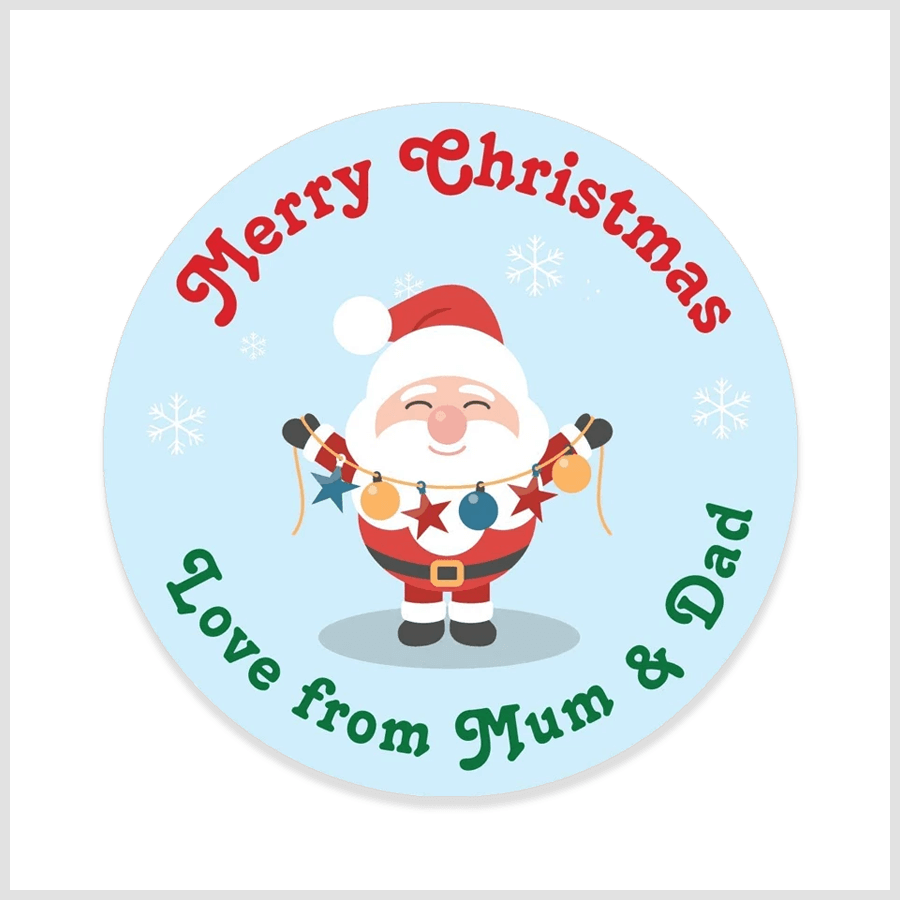 Personalized Santa Christmas Stickers