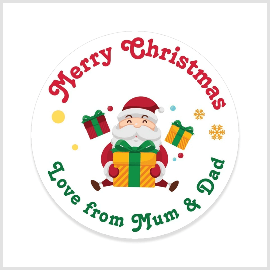 Personalised Santa Christmas Stickers