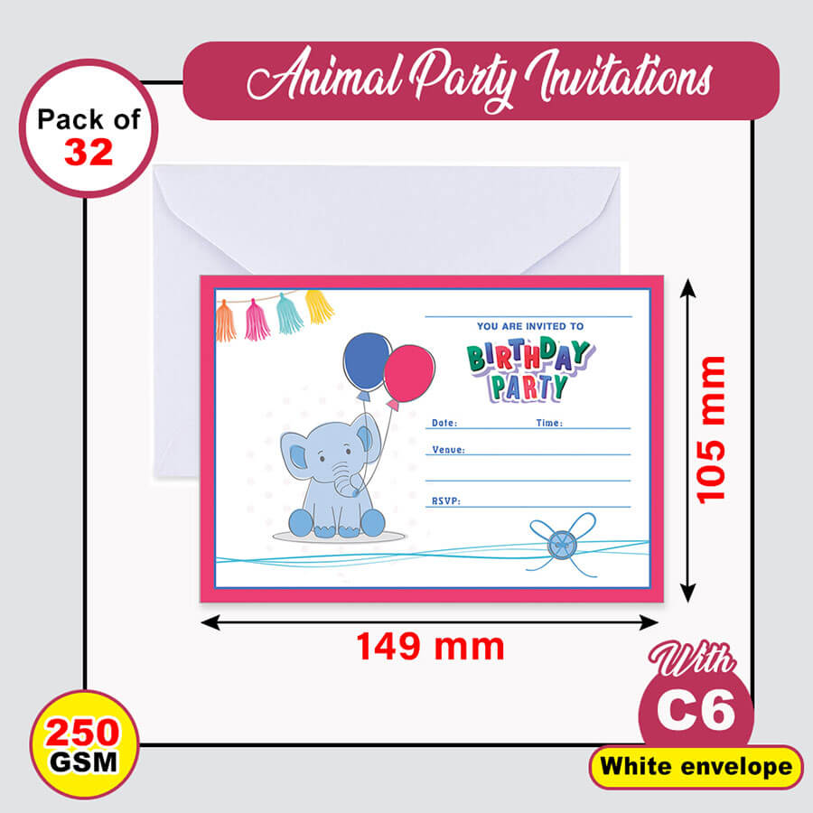 Animal Birthday Greeting Invitation Card