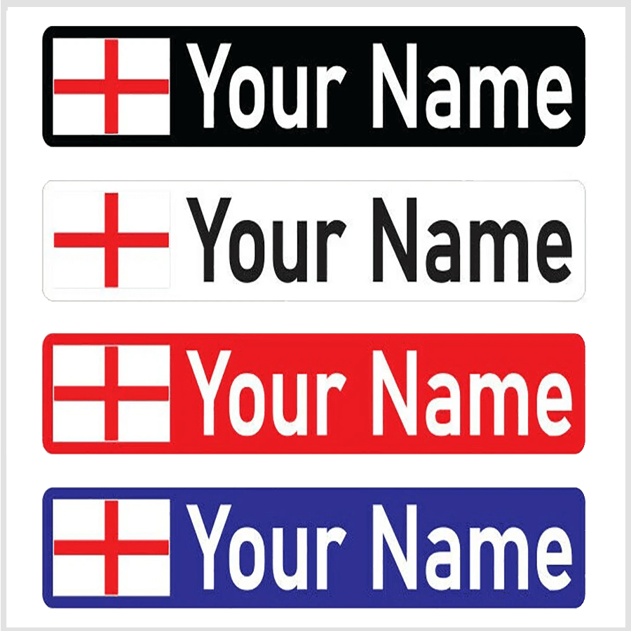 Personalized England Flag Name Stickers for Kids' Bike