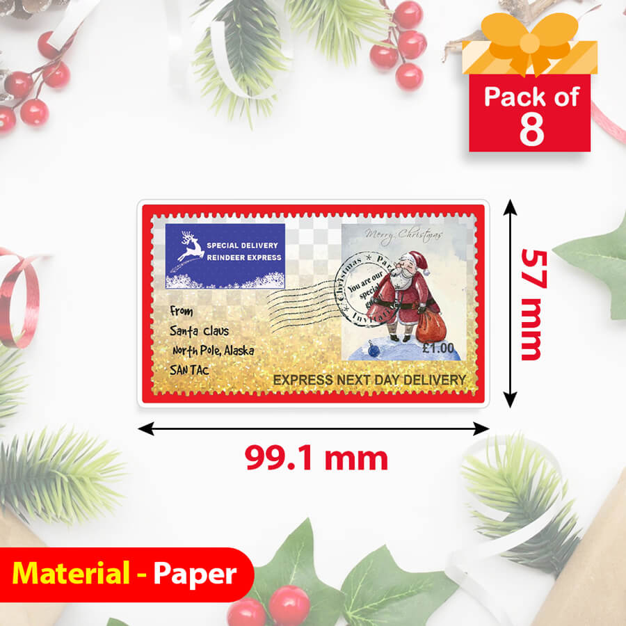 Christmas Stamp Sticker - Rectangle - North Pole