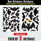 Flying Bat Halloween Window Stickers