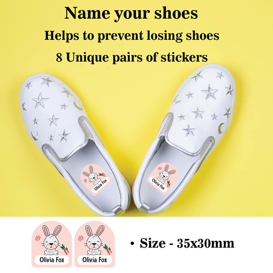Rabbit shoe name label