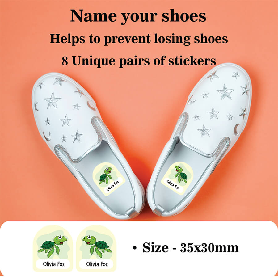 Sea animals shoe name label