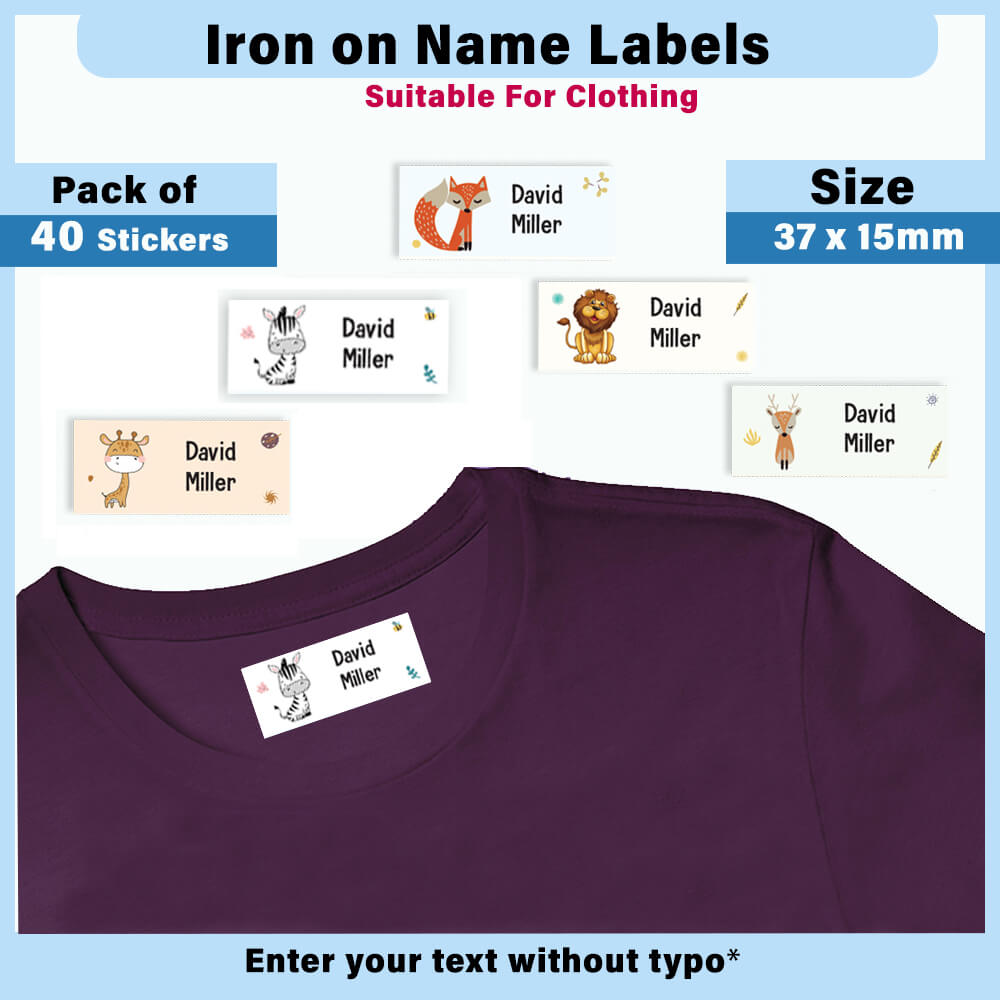 school labels for clothes iron on