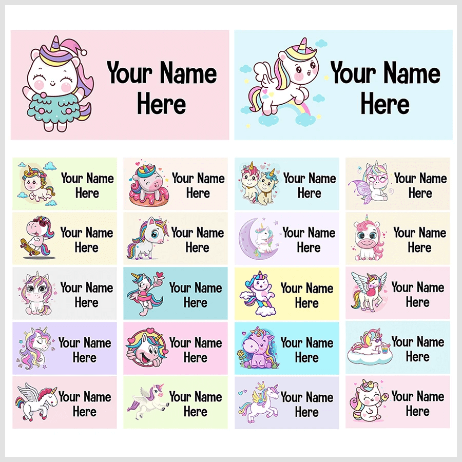 Unicorn Name Labels