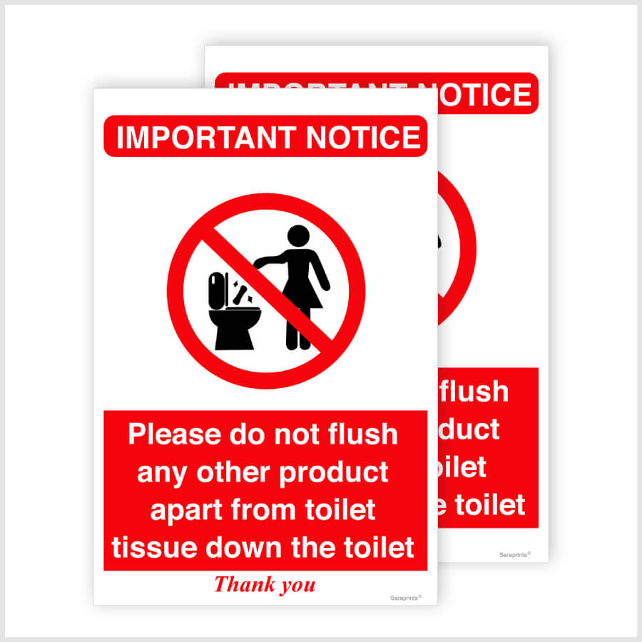 Toilet signage sticker/Flush reminder sign sticker/Restroom signage ...
