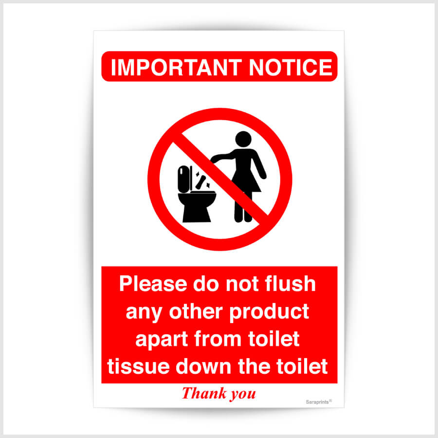 Toilet Flush Sign Sticker