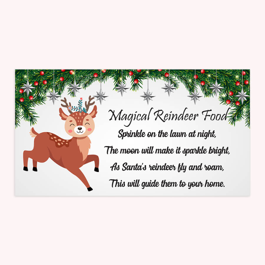magical reindeer food stickers for christmas fun – papaprints