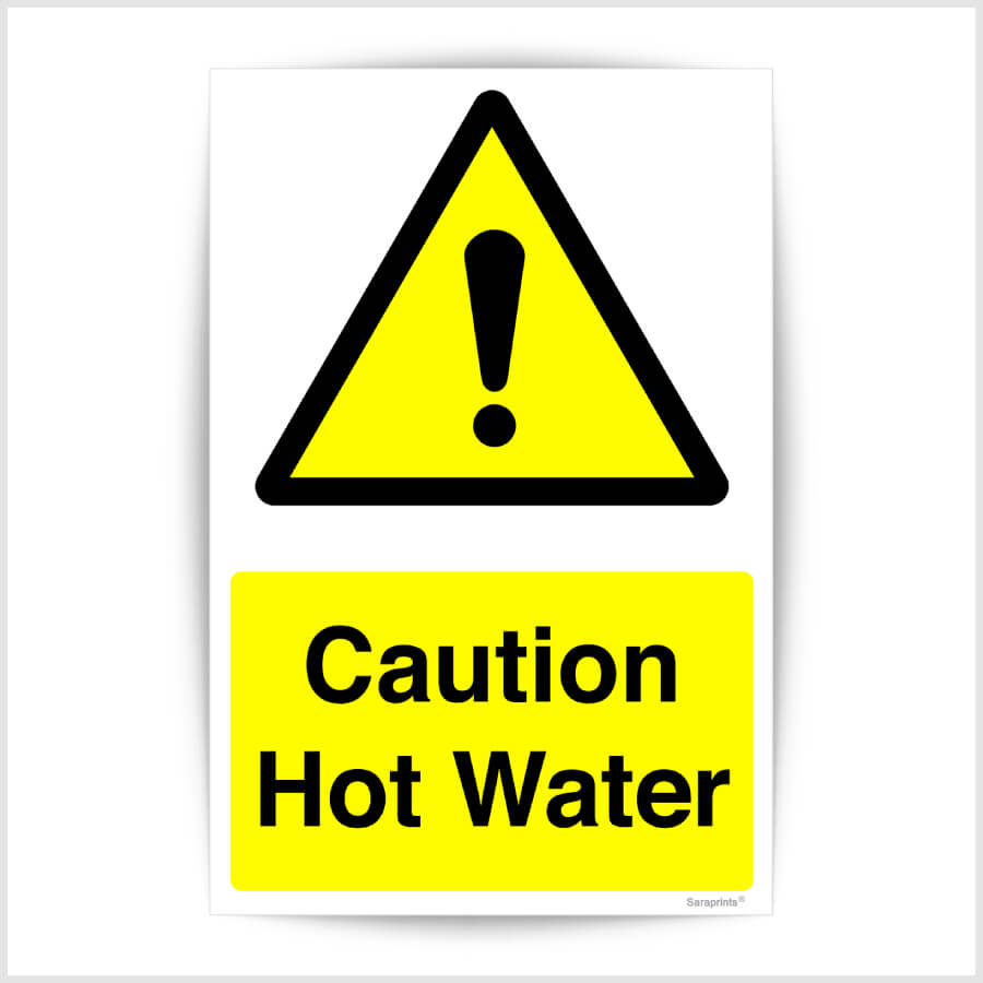 Caution Hot Water Sign Sticker