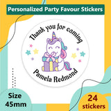 Personlised Unicorn Thank you For Coming To My Party Sticker