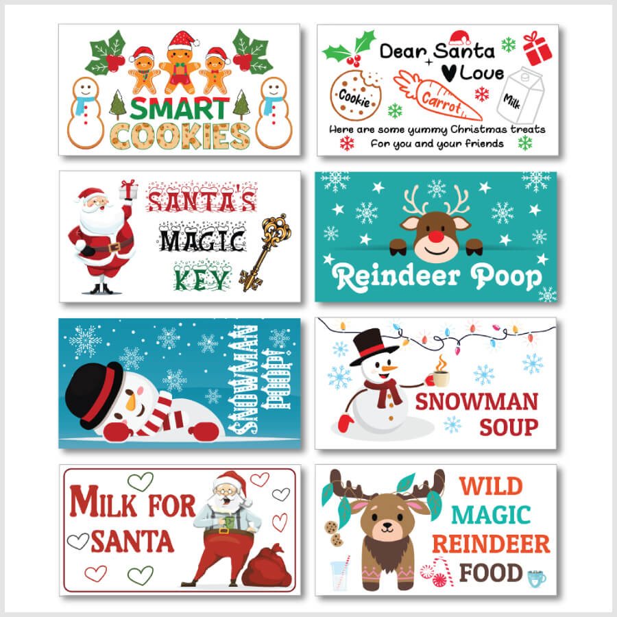 Christmas food stickers