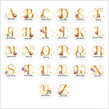 Personalised Christmas  Sticker - Round - Alphabet Santa