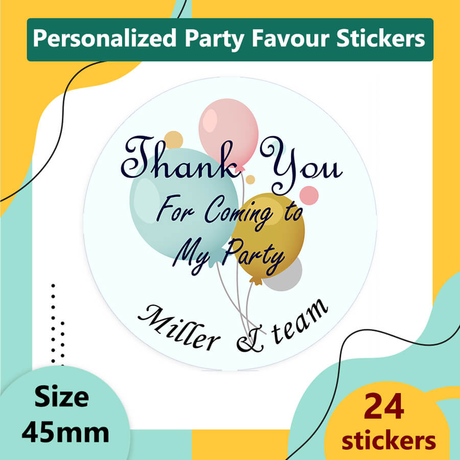 party bag sticker/personalised Balloon stickers/personalised Emoji ...