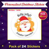 Personalised Christmas Sticker - Round - Snowman