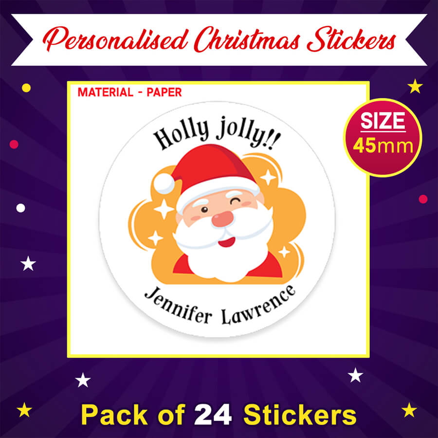 Personalised Christmas Sticker - Round - Snowman