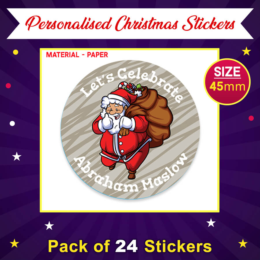 Personalised Christmas  Sticker - Round - Gift Labels