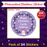 Personalised Christmas  Sticker - Round - Gift Labels