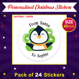 Personalised Christmas Sticker - Round - Snowman