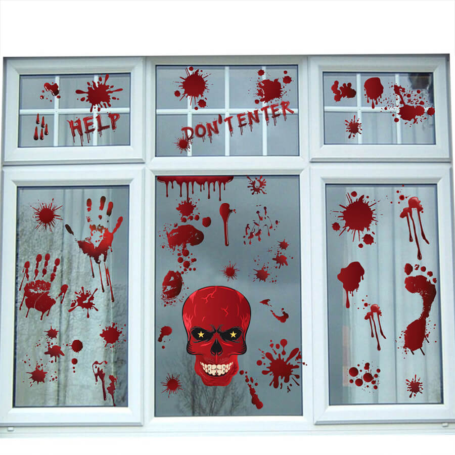 Halloween Blood Drips Window Stickers