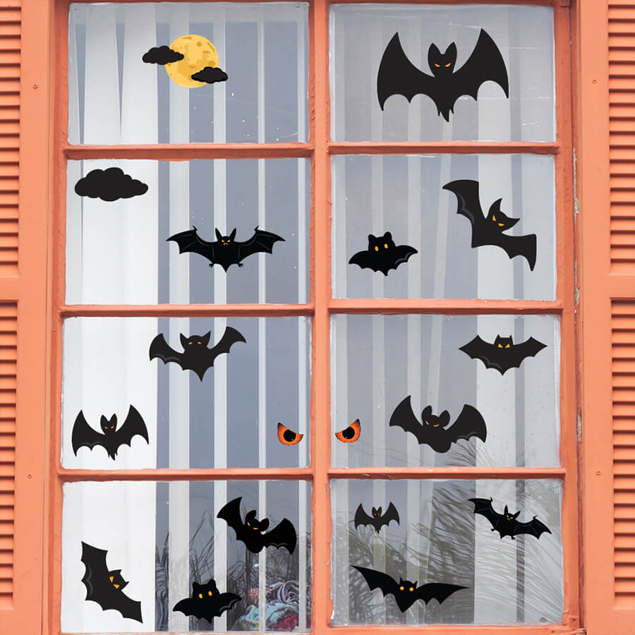 Flying Bat Halloween Window Stickers – papaprints